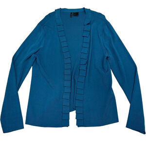 Isabel Marant Etoile London blue cardigan sweater with ribbon fold accent